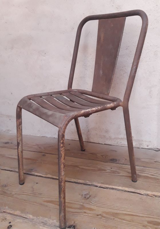 Chaise industrielle tolix t4 métal 1930-1940