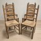 Set of 6 vintage wooden ladder-back dining chairs with woven seats