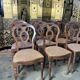 Suite of 12 Louis Philippe period chairs in walnut and canning