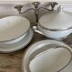 Bernardaud Limoges porcelain tableware set, Vercors model, platinum braid