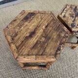 Pair of small side tables / Rattan sofa ends