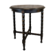 Vintage gueridon with beaded wooden legs.