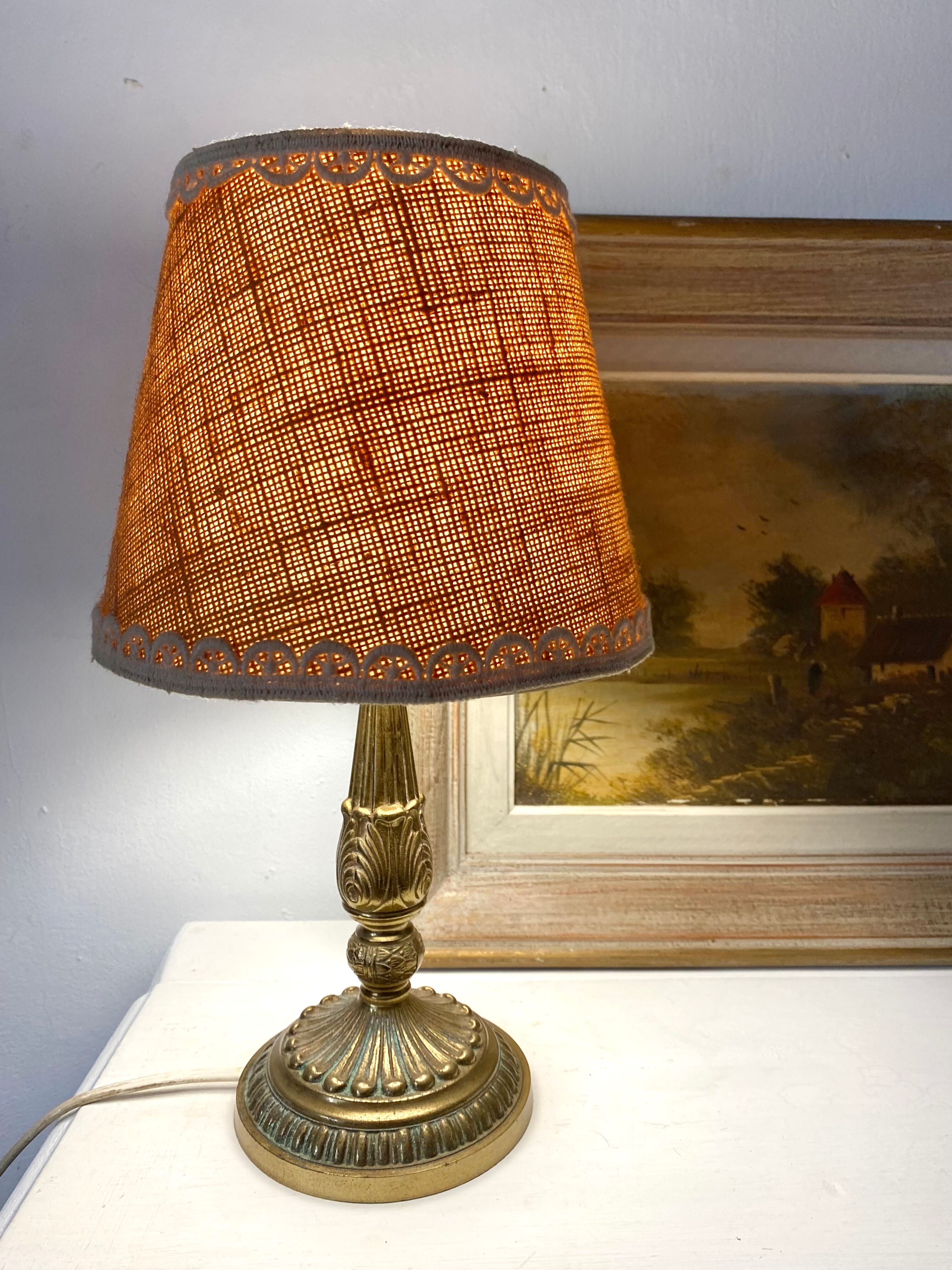 Golden brass table lamp