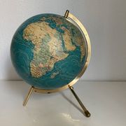 Globe terrestre tripode doré Taride Paris France vintage 1976 - 27 cm