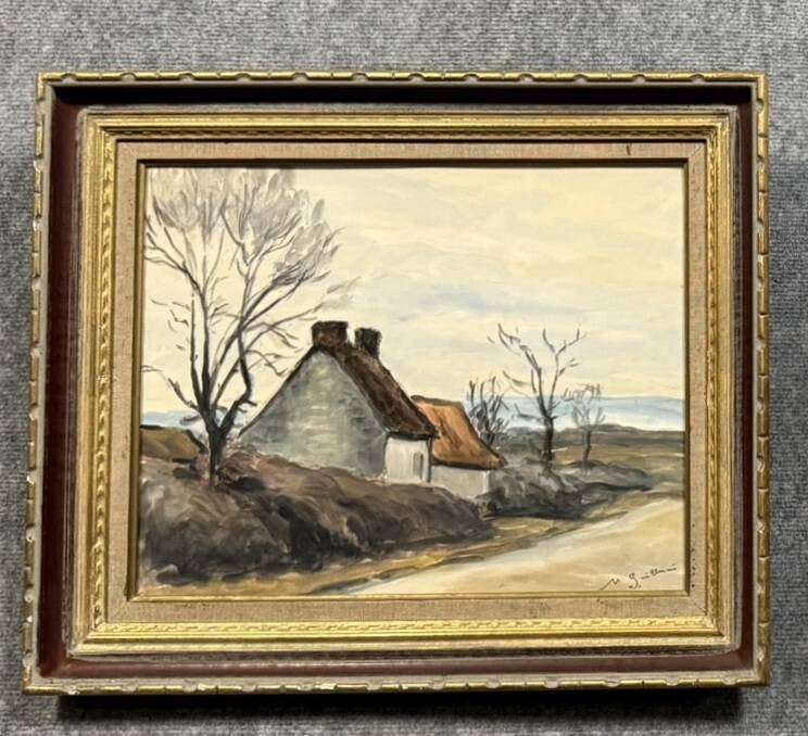 Guillermin M.: oil on panel rural landscape