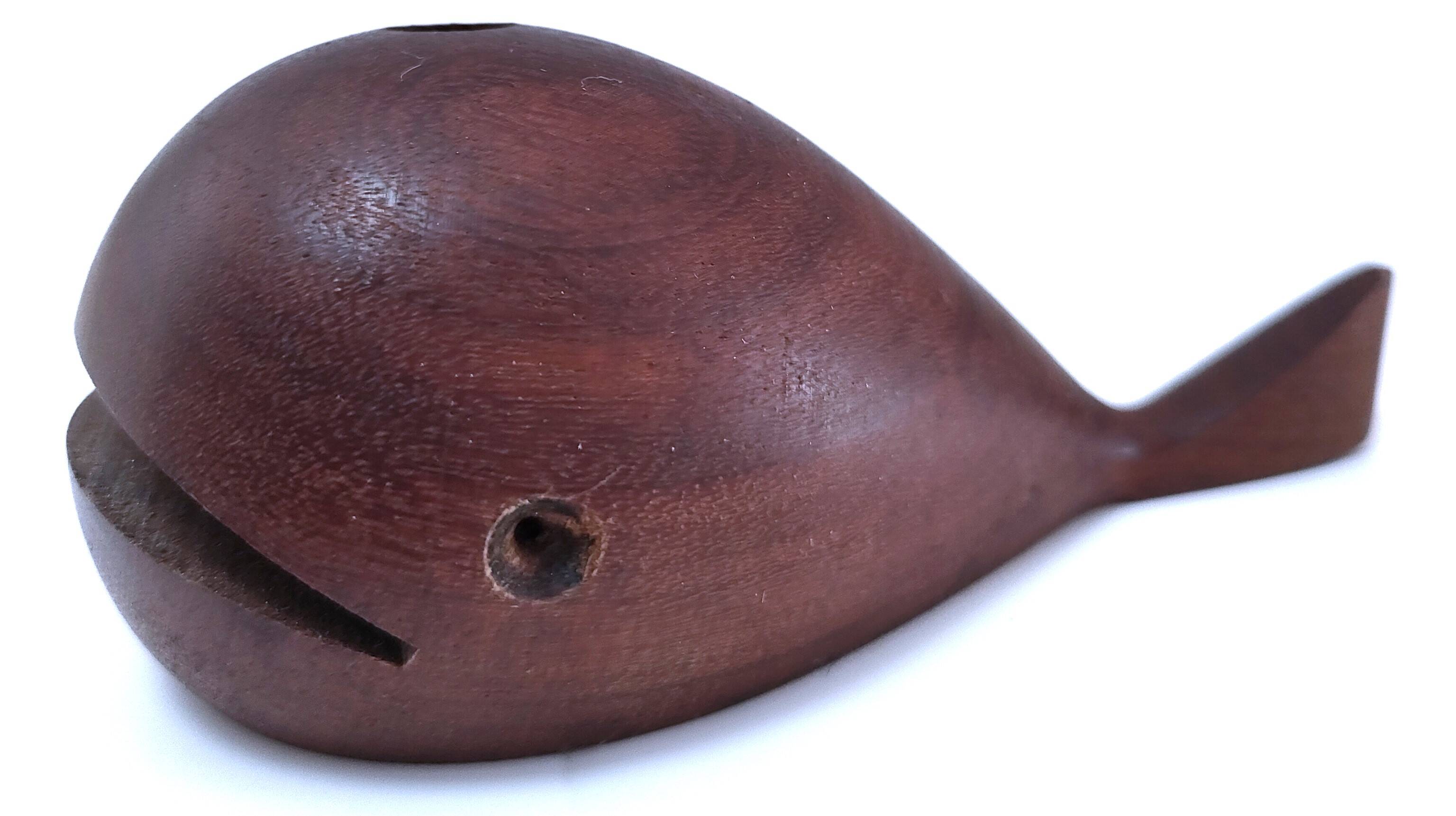 Scandinavian design wooden whale pen holder