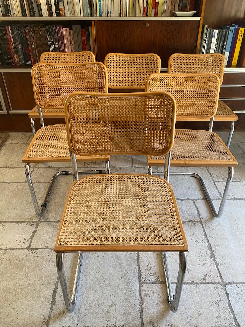 Set of 6 chairs Cesca Marcel Breuer Italian Edition 1980 in blond beech
