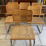 Set of 6 chairs Cesca Marcel Breuer Italian Edition 1980 in blond beech