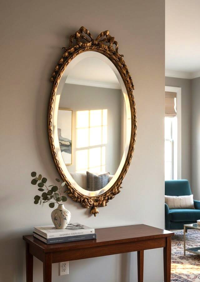 Bronze mirror in Hollywood Regency style from the 1940s/50s.