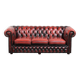 English chesterfield 2.5/3 seater sofa made of cowhide leather in red