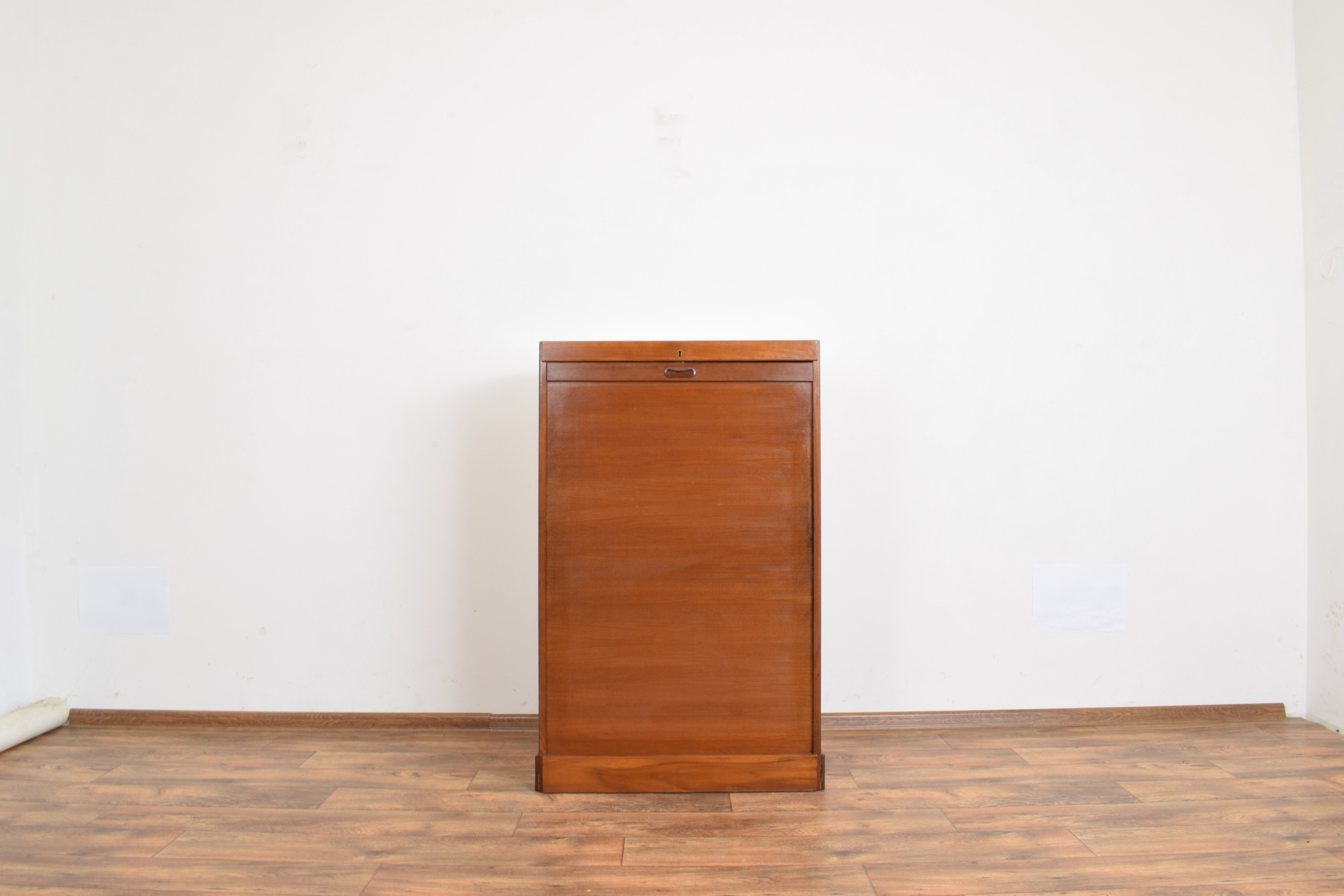 Mid-century danish teak tambour cabinet, 1960