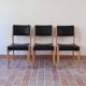 3 chaises scandinaves skaï noir