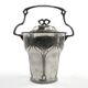 Art Nouveau tea caddy, silver-plated pewter, Orivit, Germany, early 20th century