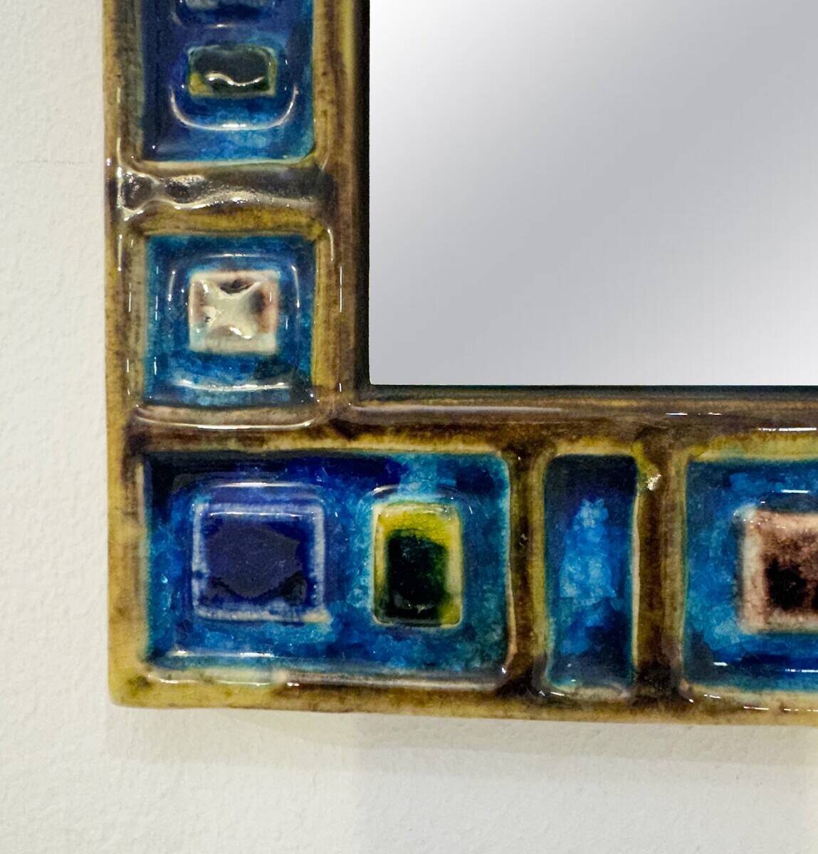 Miroir en céramique mid century