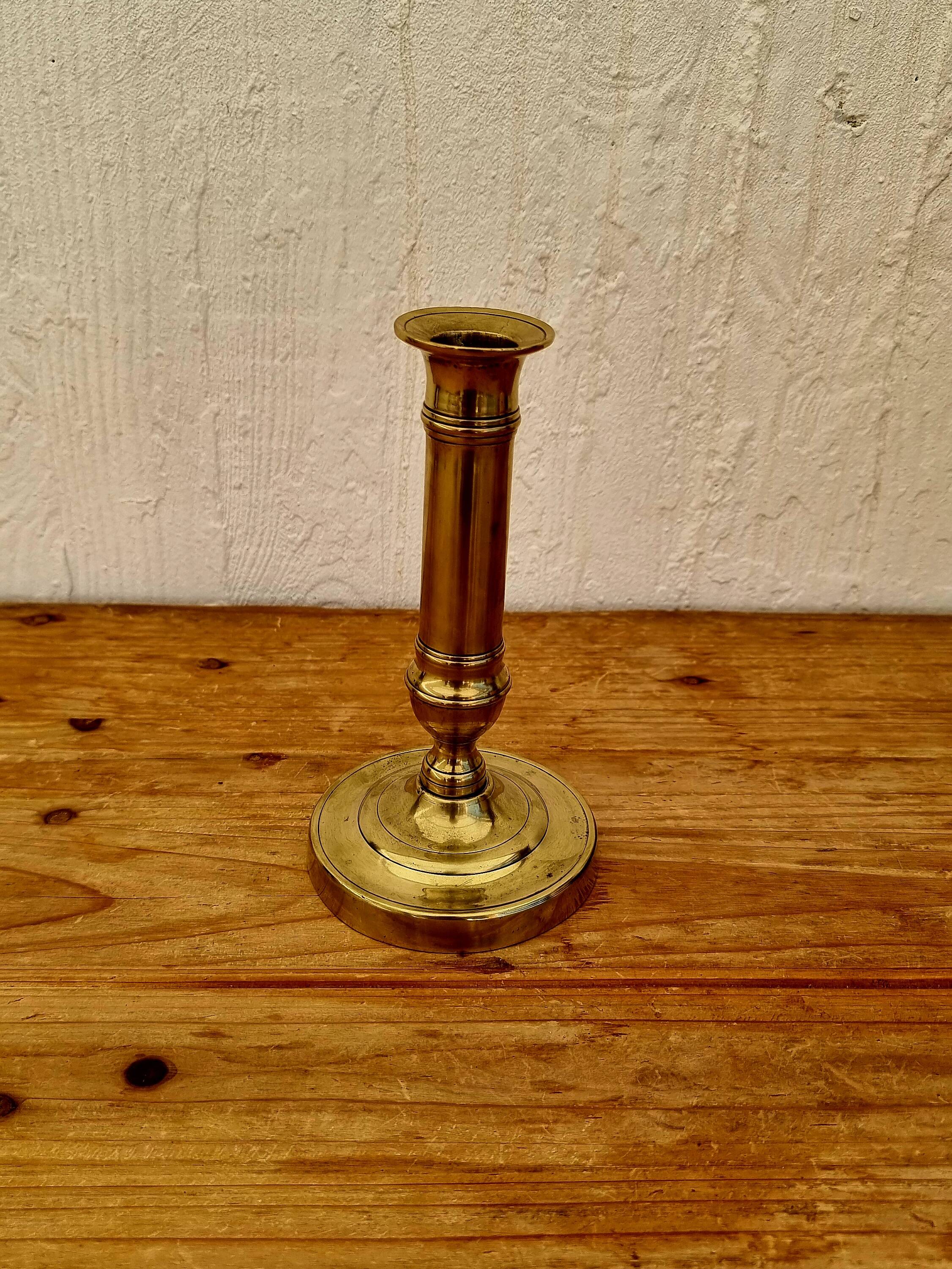 Old brass candle holder