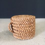 French Mediterranean Low Rope Stool from Audoux Minet, 1940s