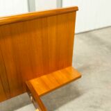 Scandinavian teak bed 1960 140x190 with table and light