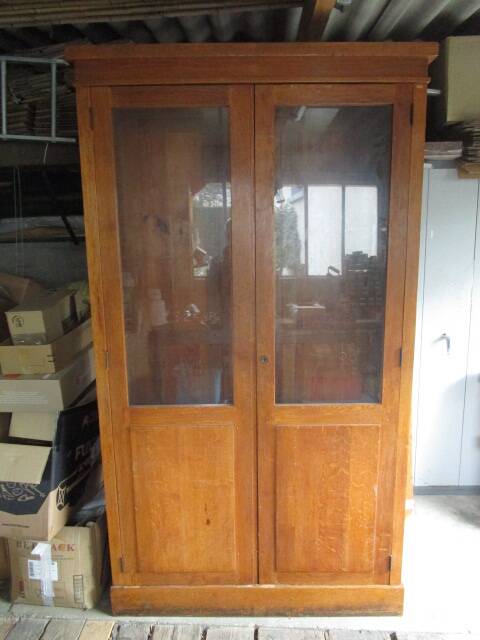 Large old oak administration cabinet