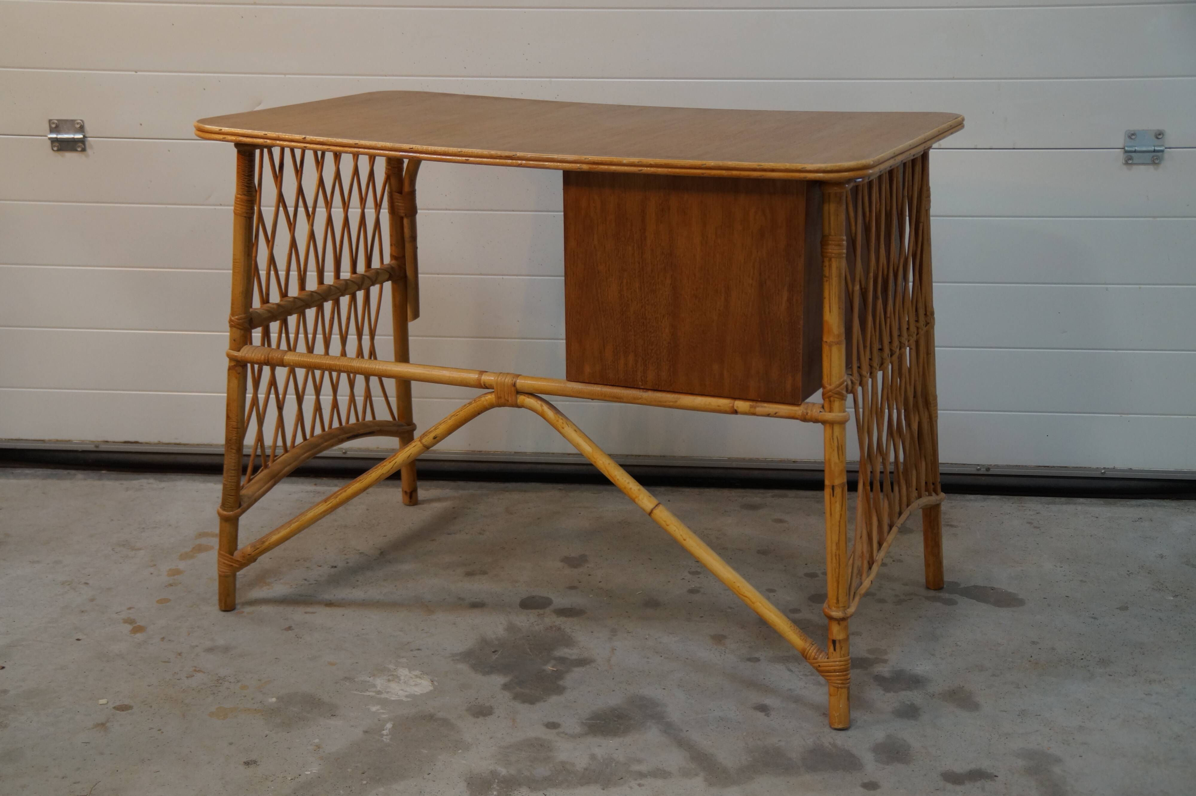 Vintage rattan desk