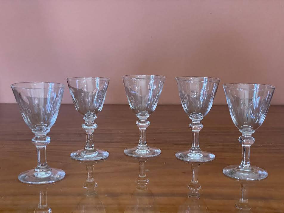 Stemmed liqueur glasses