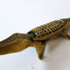 Crocodile ashtray with brass lid