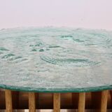 Table basse Heinz Lilienthal avec plateau en verre sculptural