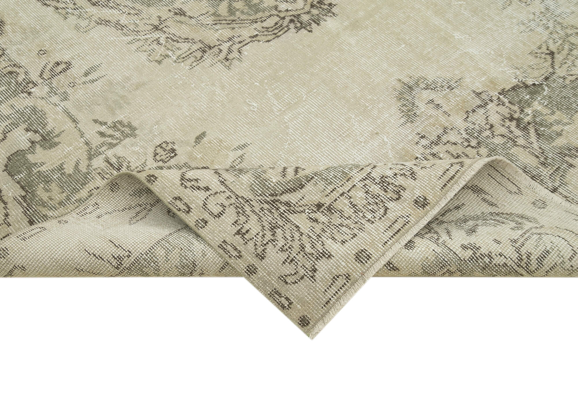 Handmade decorative oriental beige carpet 179 cm x 298 cm