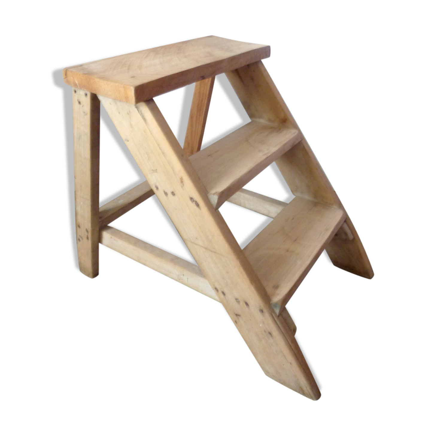 Step ladder 3 steps in solid wood