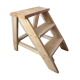 Step ladder 3 steps in solid wood