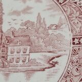 Grande assiette creuse terre de fer ou petit plat rond creux ancien Moulin des loups modèle Dentelle