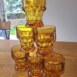 Set of 6 vintage amber glasses, Italy