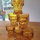 Set of 6 vintage amber glasses, Italy