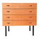Chest of drawers with 4 drawers in teak attributed to Henry Walter Klein.