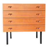Commode 4 tiroirs en teck attribuée à Henry Walter Klein