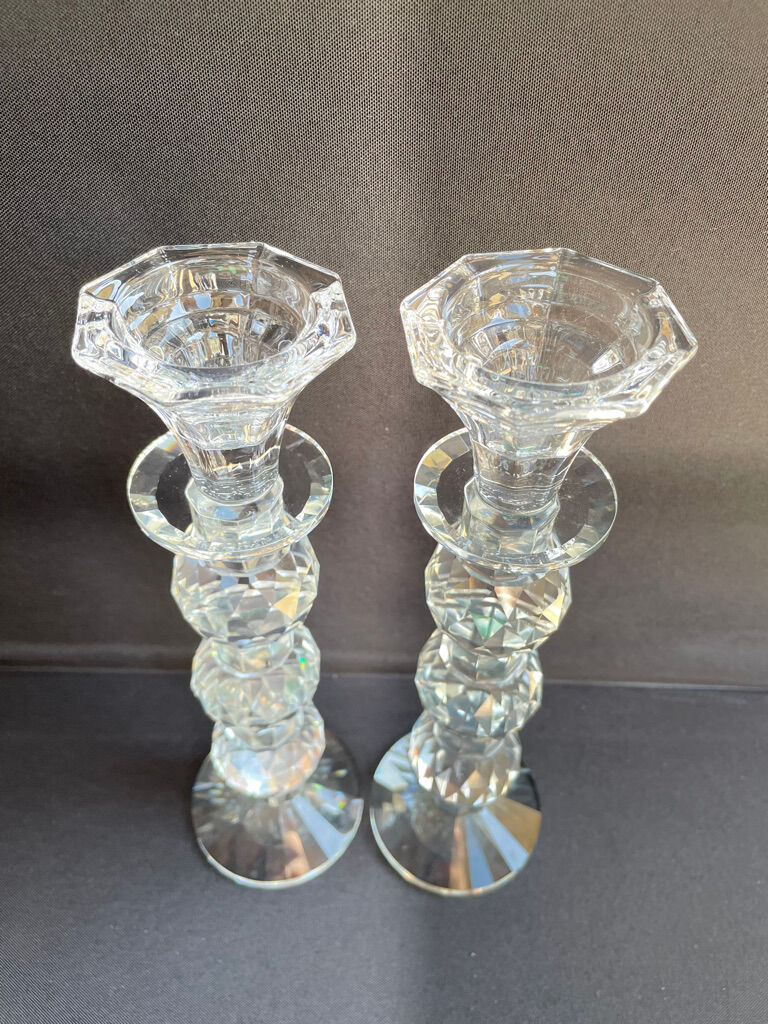 Candle holders - glass or cut crystal