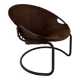 Fauteuil boule vintage en daim par Lusch & Co., 1970s