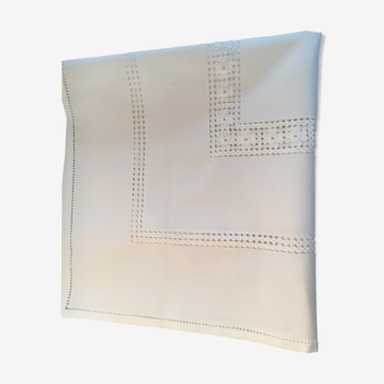 Surnappe linen and white cotton 85x85