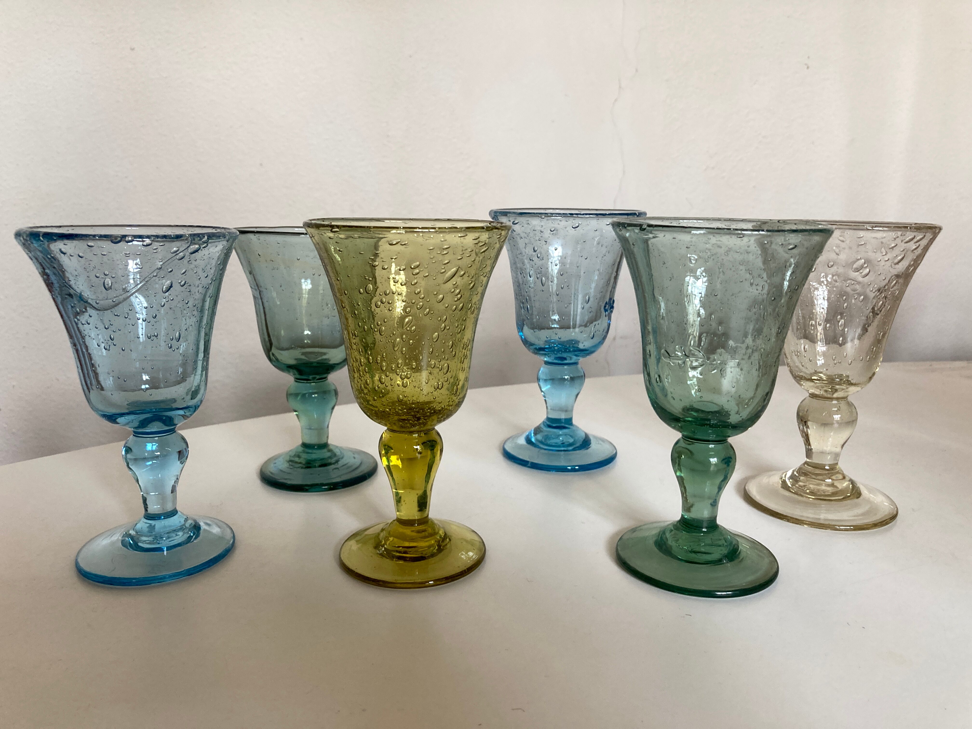 Set of 6 glasses Biot wine 1960