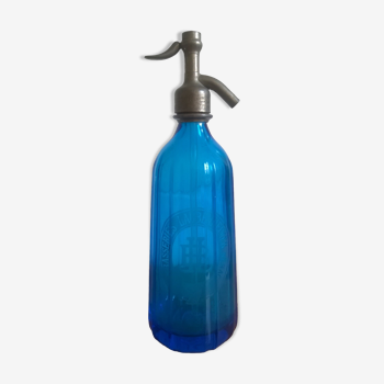 Old complete brewery siphon in blue glass