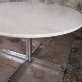 Table à manger en marbre beige Super Malta par Roche Bobois, France, 1980