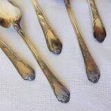 6 vintage teaspoons in silver metal punched 2106149