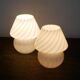 Pair of vintage mushroom table lamps - 1960s - swirled Murano glass - Italian design