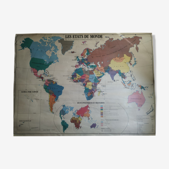 Old school planisphere map MDI 1980