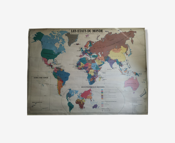 Old School Planisphere Map Mdi 1980 Selency Old School Planisphere Map Mdi 1980 Selency