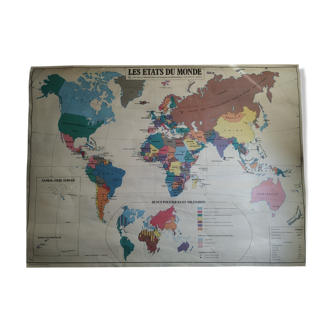 Carte planisphere scolaire MDI 1980