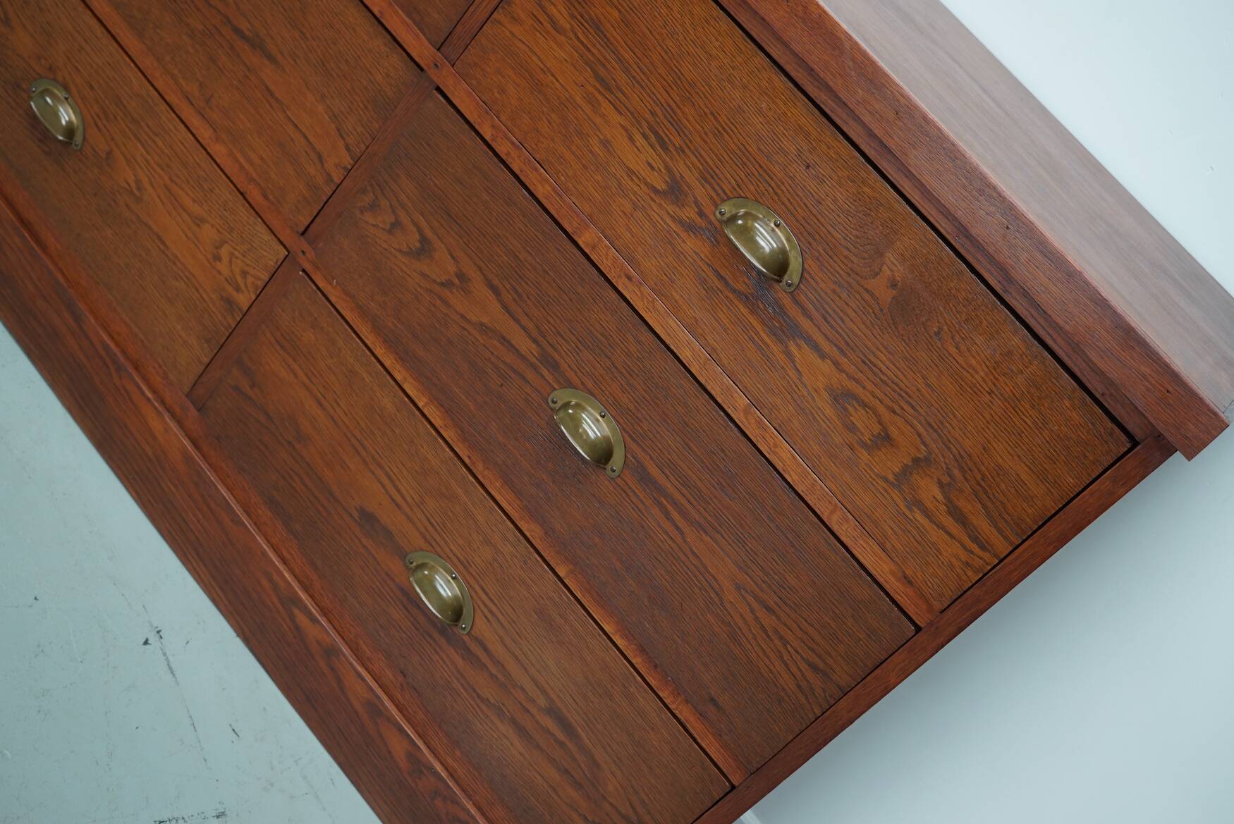 Large Vintage Dutch Oak Art Deco Shop Cabinet / Sideboard, 1930s