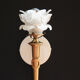 Wall apply torch torch brass tulip pink flower light empire pine cone