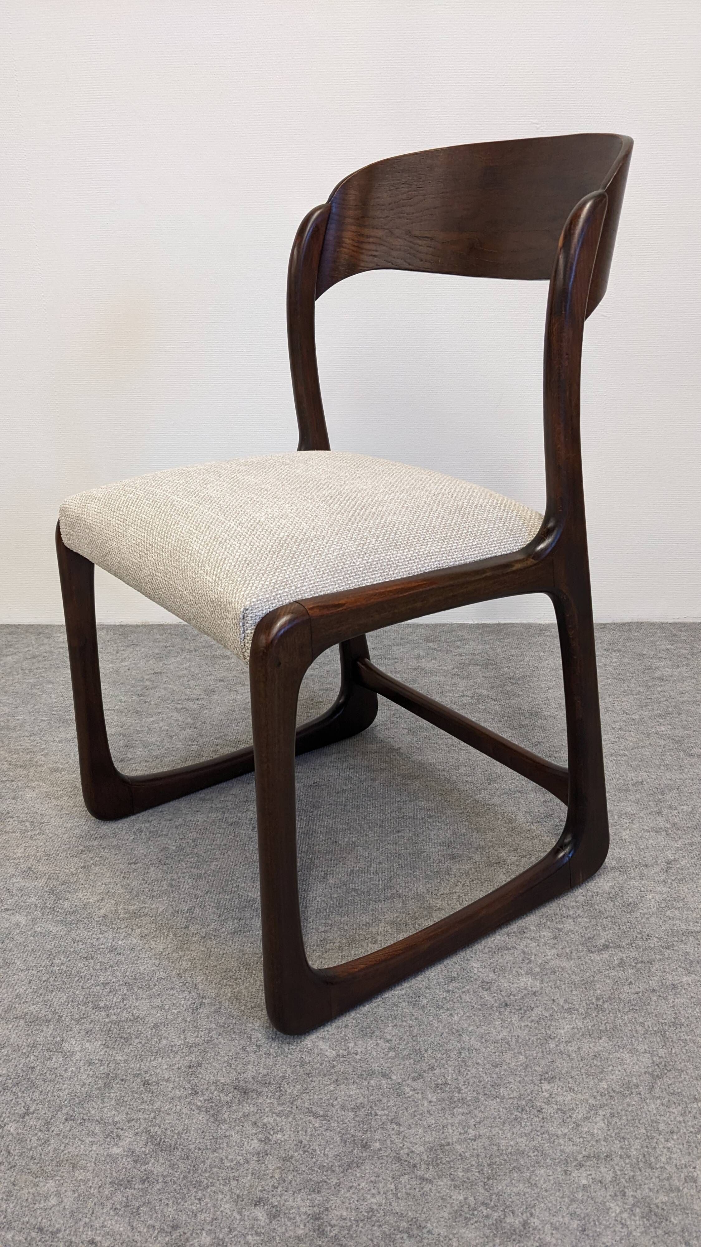 Set of 4 Baumann sled chairs, France circa 1970.