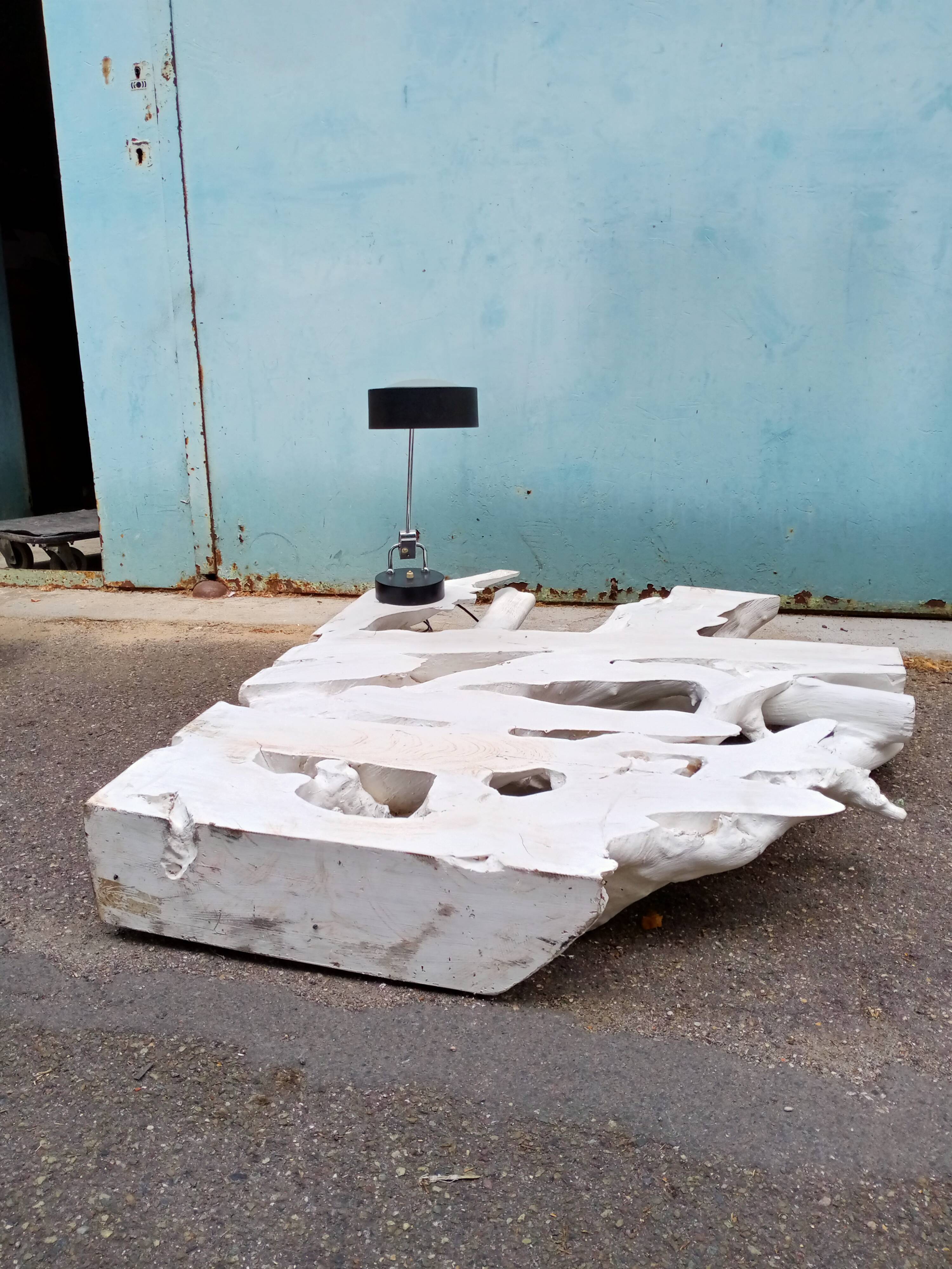 Console ethnique racine de teck