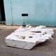 Console ethnique racine de teck